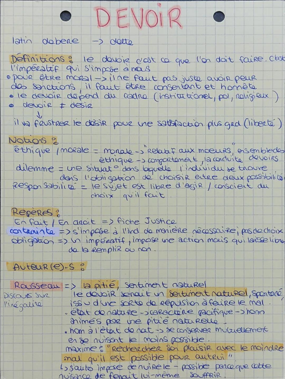 # DEVOIR

latin debere
-> dette

Definitions: le devoir c'est ce que l'on doit faire. Clest
l'impératif qui s'impose a nous

*   pour être m