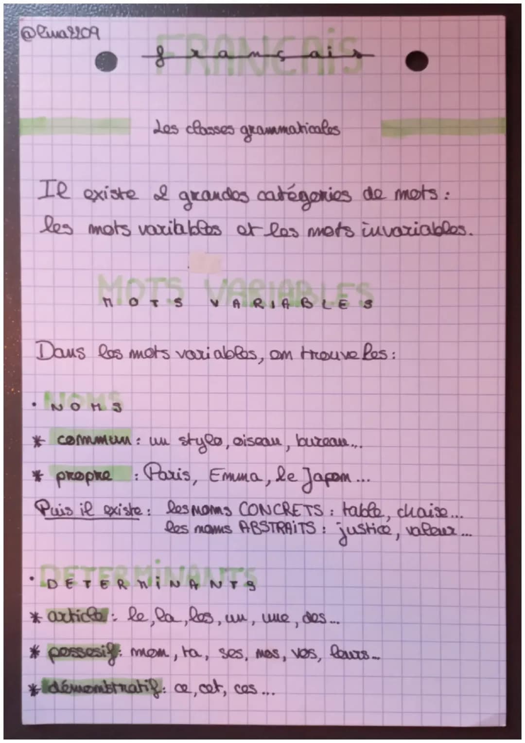 Les classes grammaticales | 6e, 5e, 4e