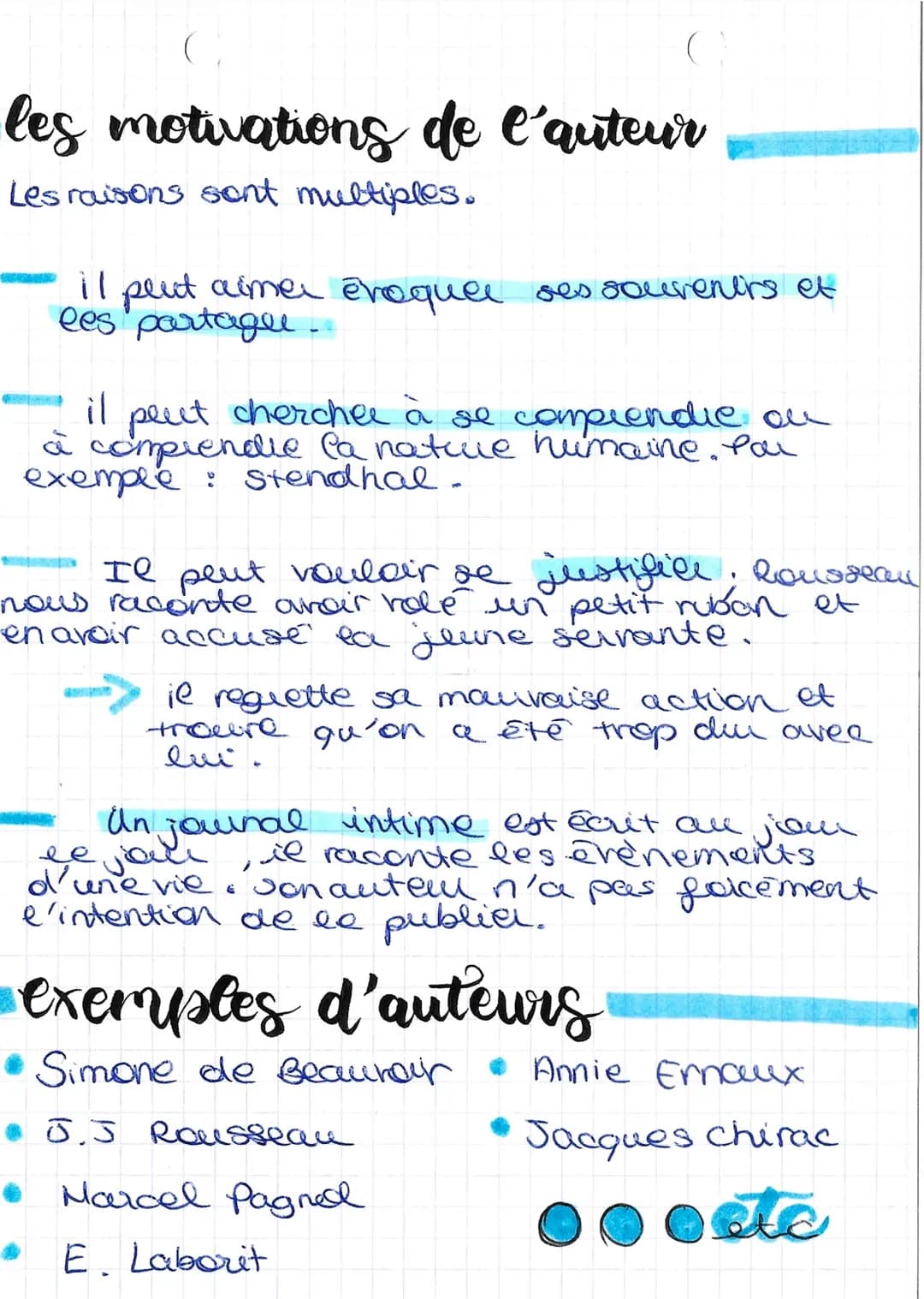 français
#caractéristiques d'un texte autobiographique
1. Le texte est écrit avec ee pionom "je"
22. narratelll = autem et personnage
3. lie