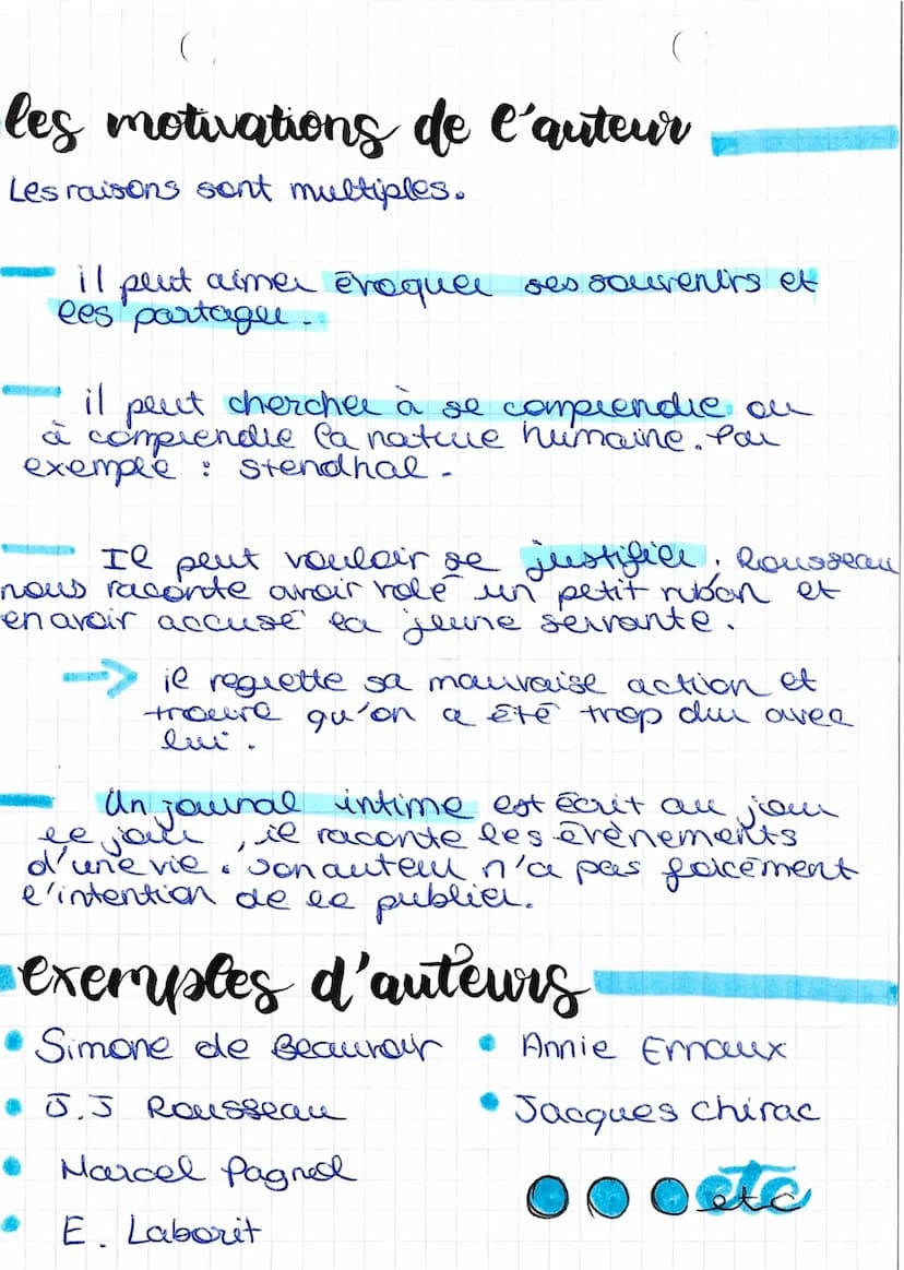 français
#caractéristiques d'un texte autobiographique
1. Le texte est écrit avec ee pionom "je"
22. narratelll = autem et personnage
3. lie