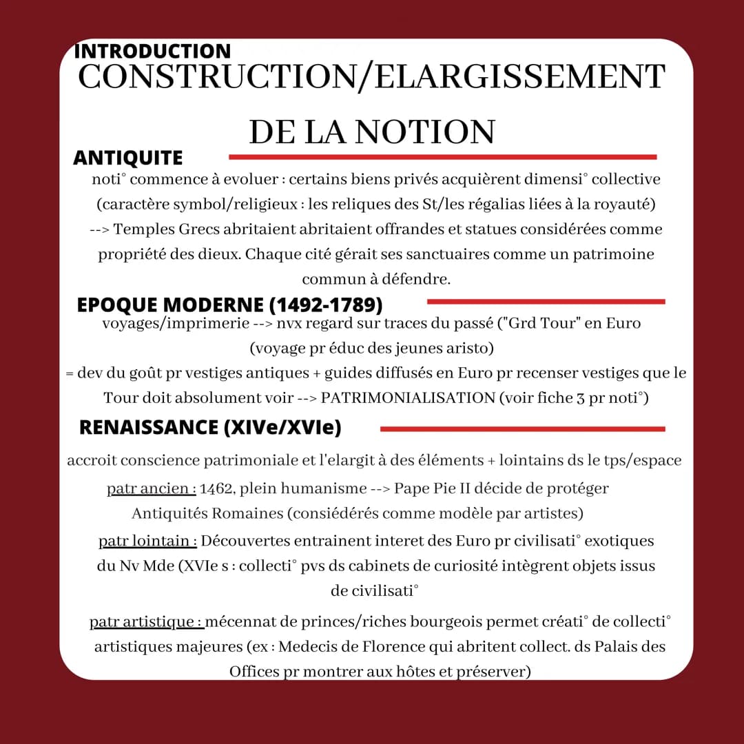 identifier/protéger/valoriser
LE PATRIMOINE
DEPUIS LE XIX EME
SIECLE
ETYMOLOGIE DU MOT
PATRIMOINE
"patrimonium" = renvoie à
l'héritage pater