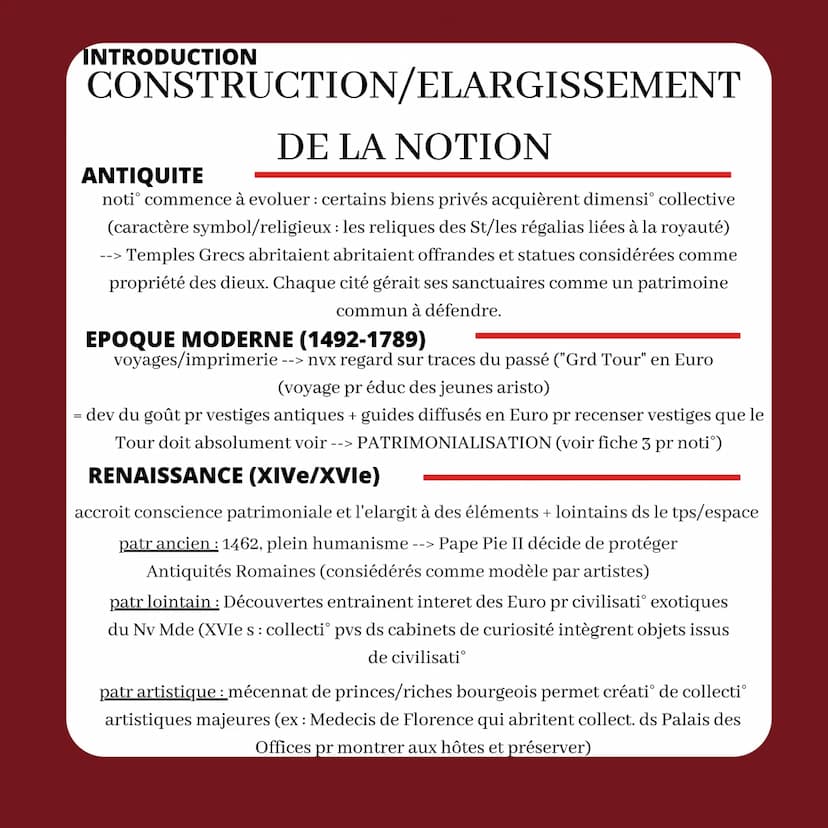 identifier/protéger/valoriser
LE PATRIMOINE
DEPUIS LE XIX EME
SIECLE
ETYMOLOGIE DU MOT
PATRIMOINE
"patrimonium" = renvoie à
l'héritage pater