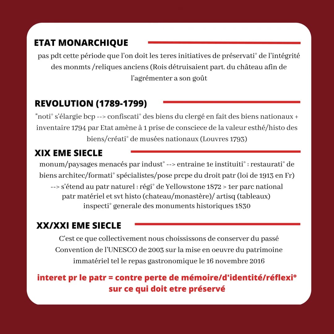 identifier/protéger/valoriser
LE PATRIMOINE
DEPUIS LE XIX EME
SIECLE
ETYMOLOGIE DU MOT
PATRIMOINE
"patrimonium" = renvoie à
l'héritage pater