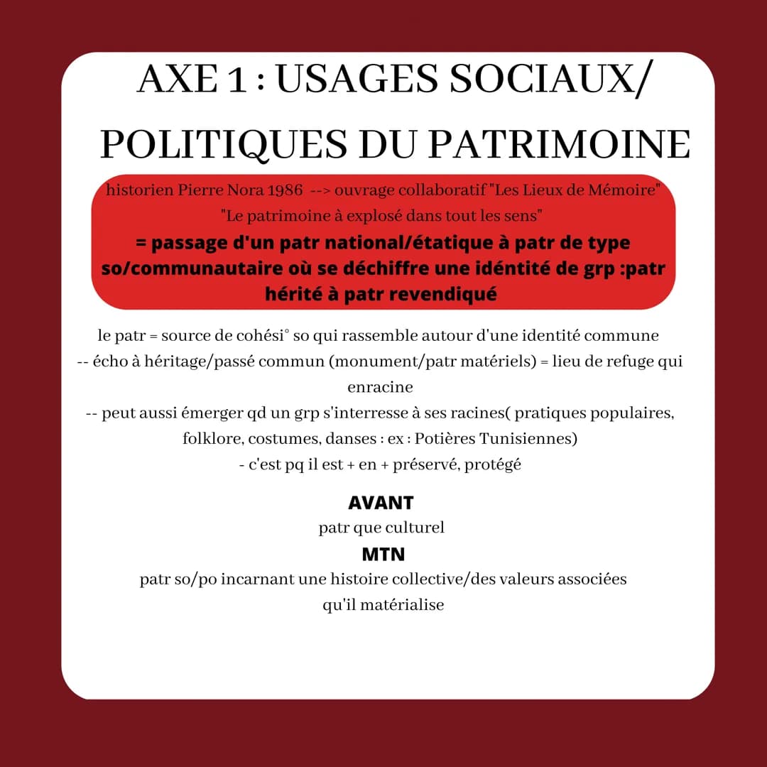identifier/protéger/valoriser
LE PATRIMOINE
DEPUIS LE XIX EME
SIECLE
ETYMOLOGIE DU MOT
PATRIMOINE
"patrimonium" = renvoie à
l'héritage pater