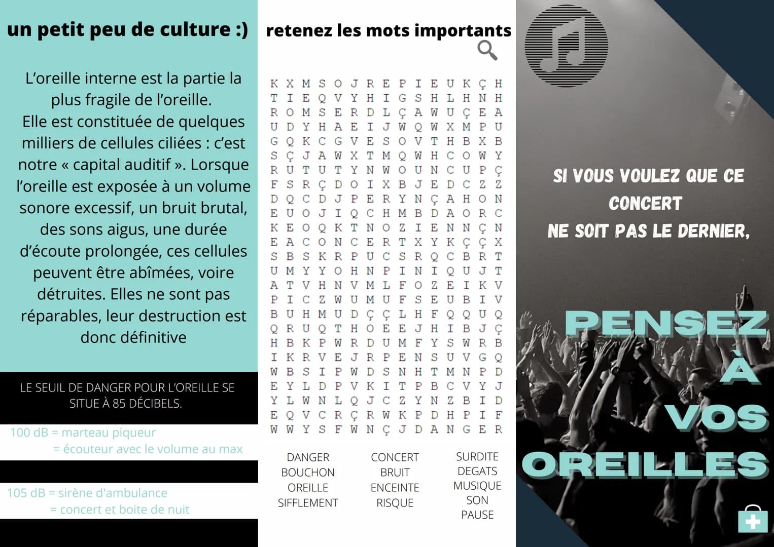 un petit peu de culture :) retenez les mots importants
q
L'oreille interne est la partie la
plus fragile de l'oreille.
Elle est constituée d