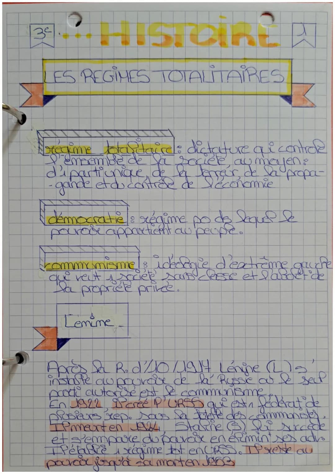 3²
HISTOIRE A
ES REGIMES TOTALITAIRES
became plantaire: dictature qui controle
dipartiunique de sociele au mayen.
Da propa-
-gande et du con