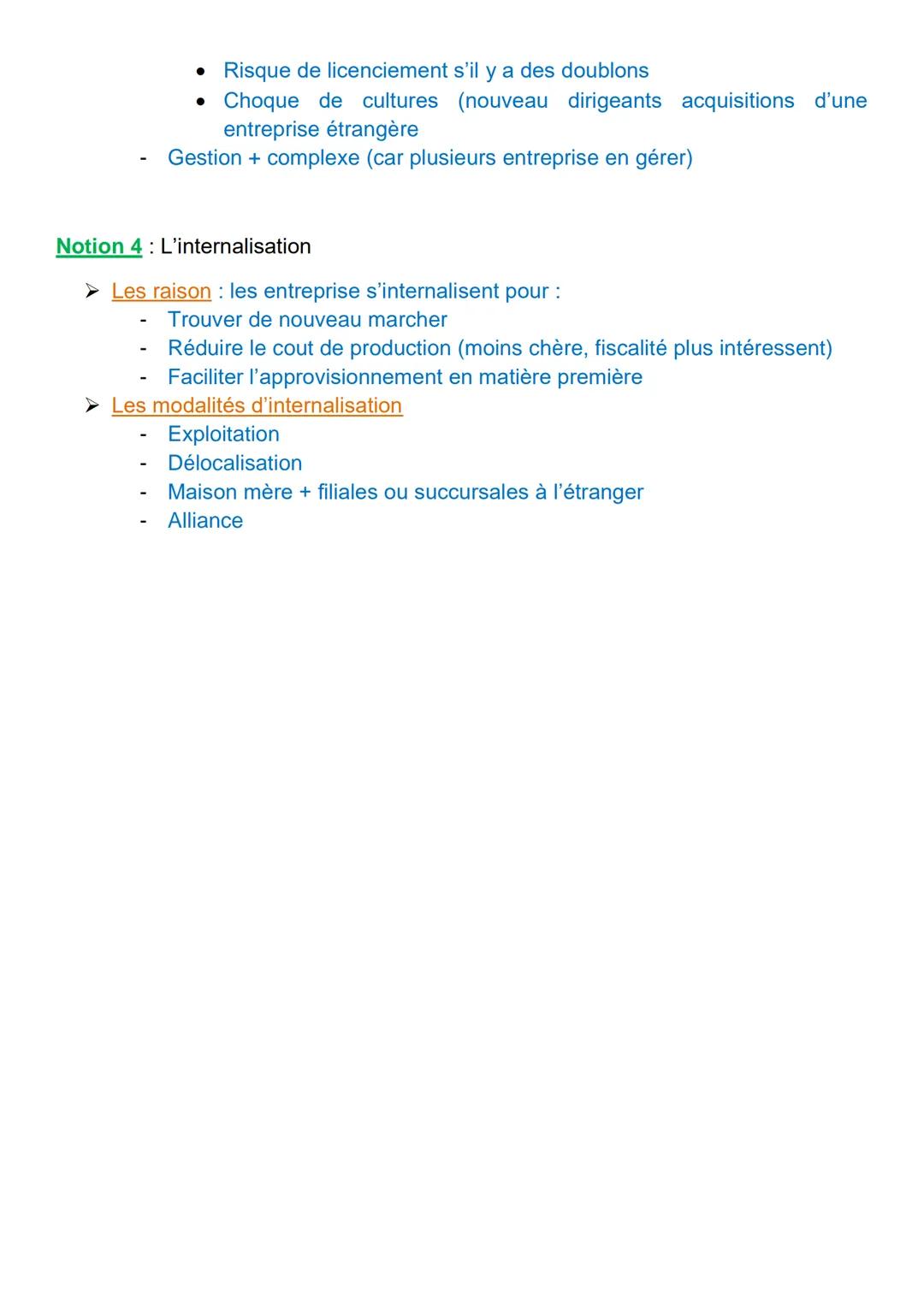 # Chapitre 11 : Les modes de croisement
/ de dévelopement de l'entreprise

Notion 1: Comparaison croissante interne / externe

➤ Croissance 