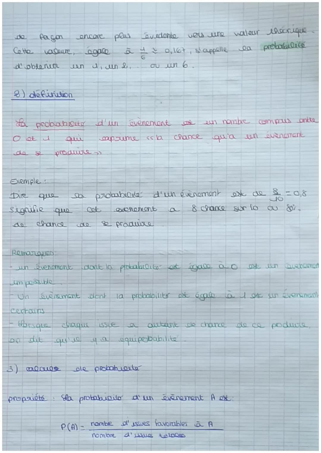 at
- Ele vocabredere
a) expérience aléatoic:
Leine expérience I lancer
larsqu'elle a
Pro
Exemple
"on lance une
supérieure.
b)
qu'on
différen