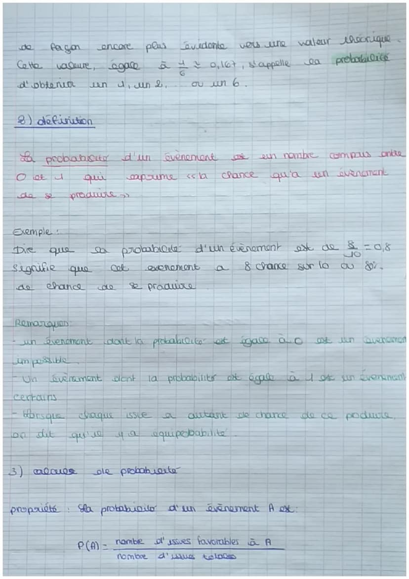 at
- Ele vocabredere
a) expérience aléatoic:
Leine expérience I lancer
larsqu'elle a
Pro
Exemple
"on lance une
supérieure.
b)
qu'on
différen