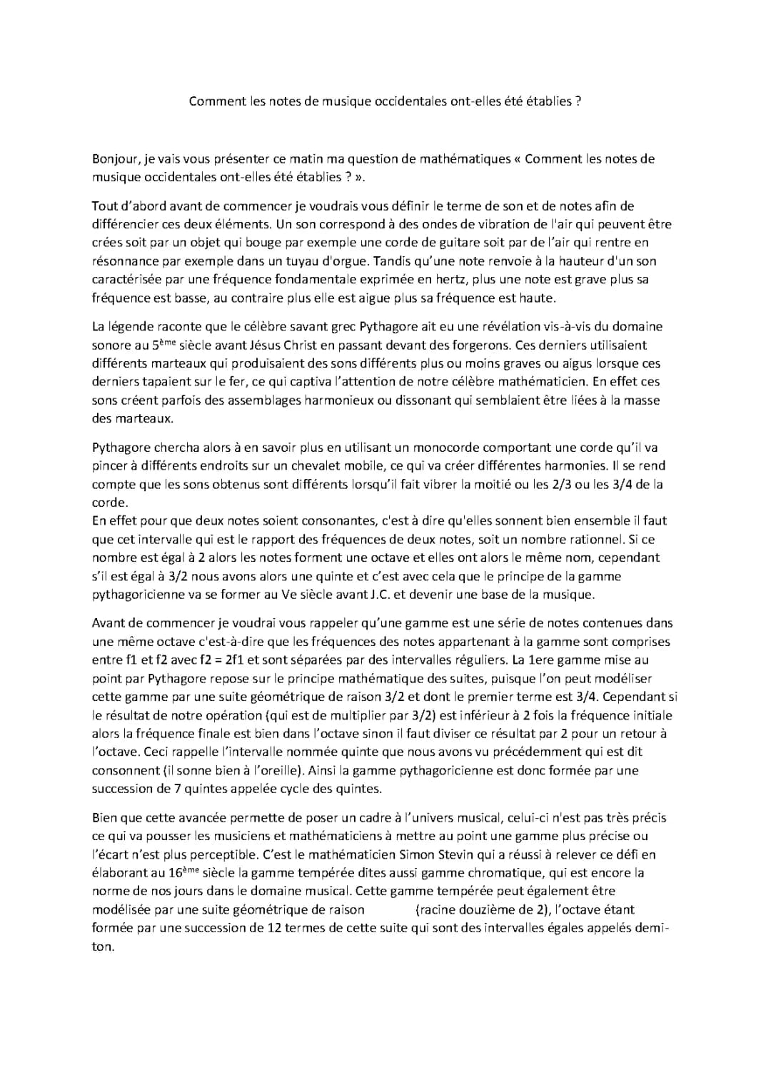 Comment les notes de musique occidentales ont-elles été établies ?
