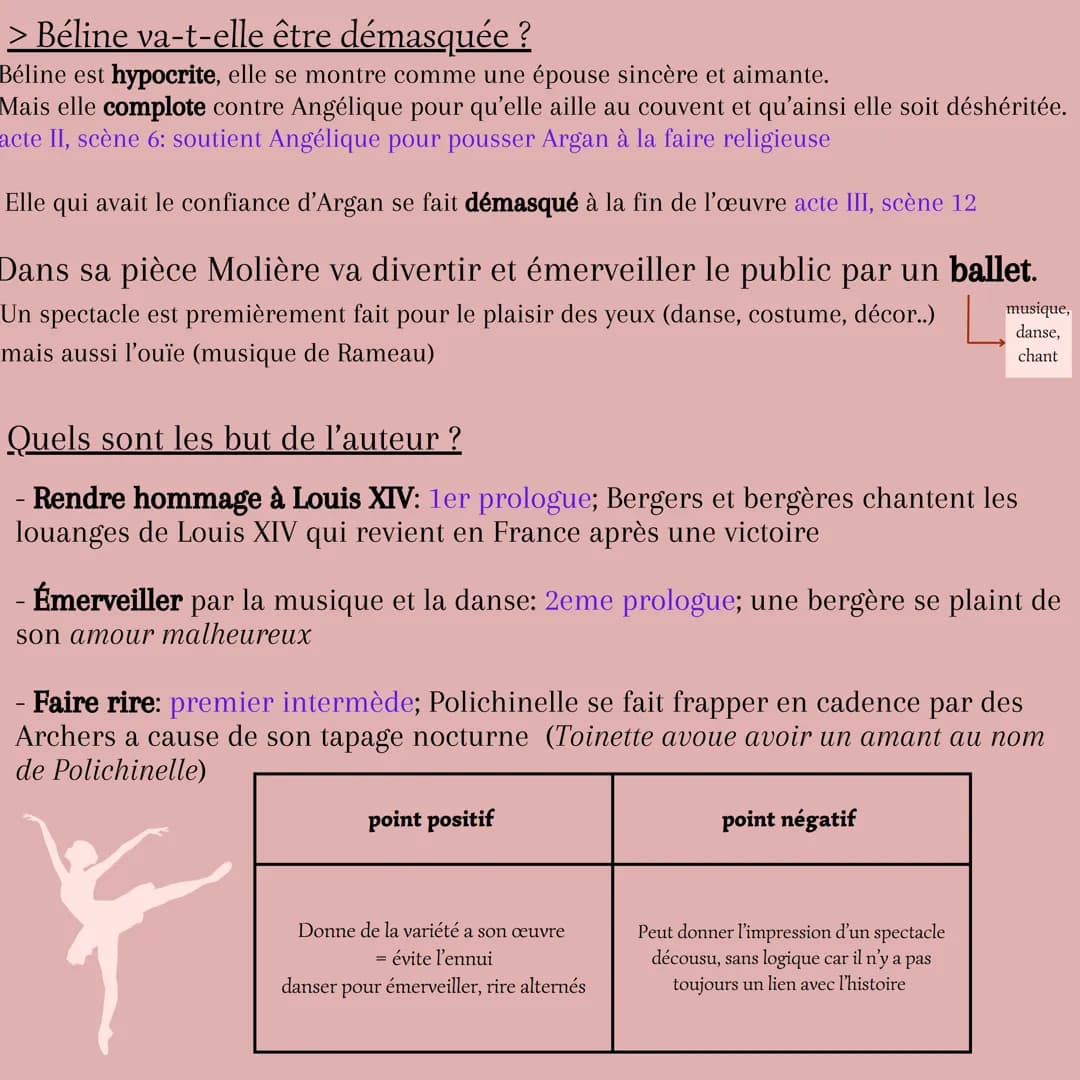 Ce qu'il faut retenir
pour une dissertation sur:
Le Malade Imaginaire
Molière un spectacle divertissant
RIRE
> comiques
INTRIGUE COMPLEXE
ST