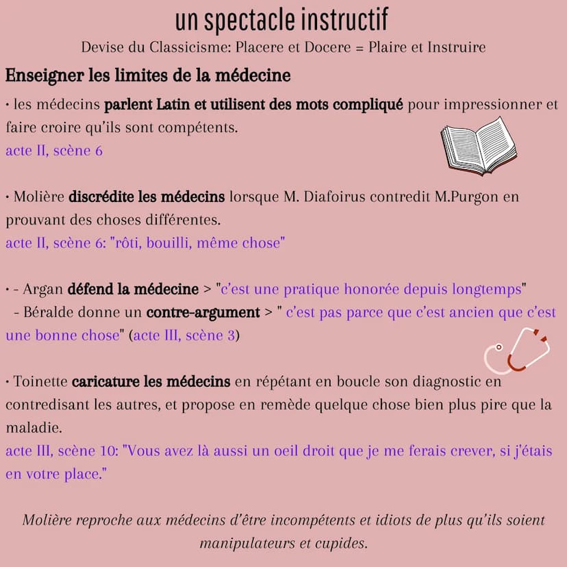 Ce qu'il faut retenir
pour une dissertation sur:
Le Malade Imaginaire
Molière un spectacle divertissant
RIRE
> comiques
INTRIGUE COMPLEXE
ST