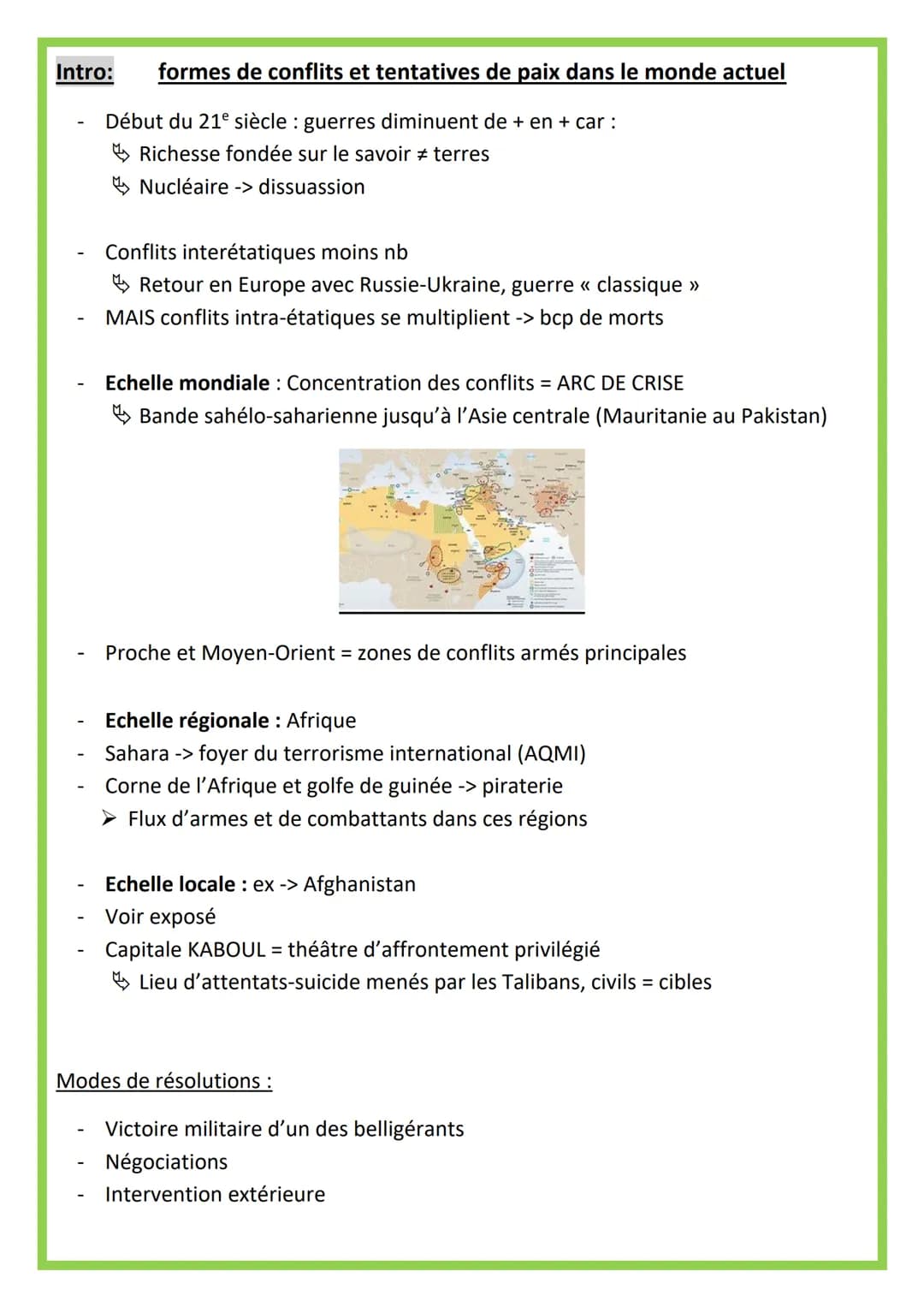 hggsp
Thème 2
Faire la guerre, faire la paix
PAS
CORRES
Paix absence de conflits
OUTREACH
IRAN
définitions :
Conflit: lutte ouverte qui se m