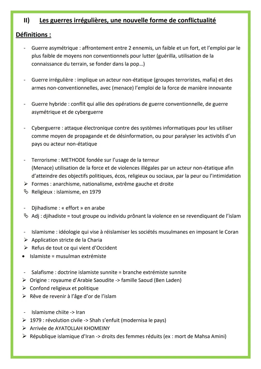 hggsp
Thème 2
Faire la guerre, faire la paix
PAS
CORRES
Paix absence de conflits
OUTREACH
IRAN
définitions :
Conflit: lutte ouverte qui se m