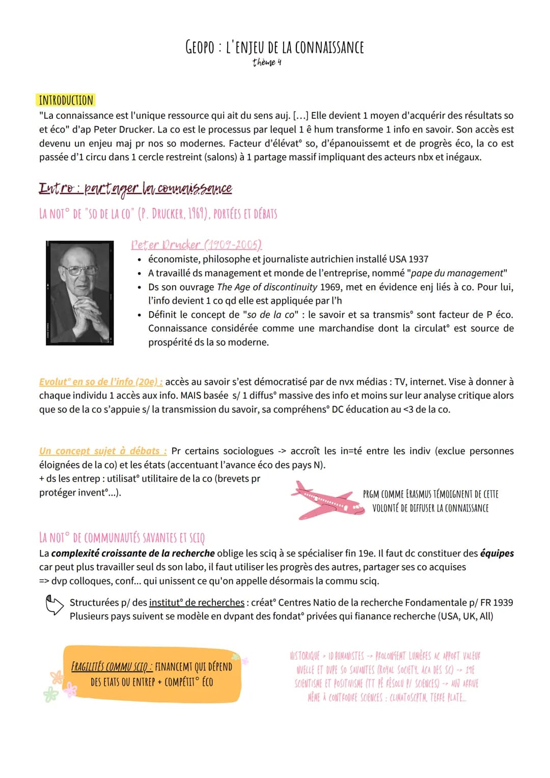 INTRODUCTION
"La connaissance est l'unique ressource qui ait du sens auj. [...] Elle devient 1 moyen d'acquérir des résultats so
et éco" d'a