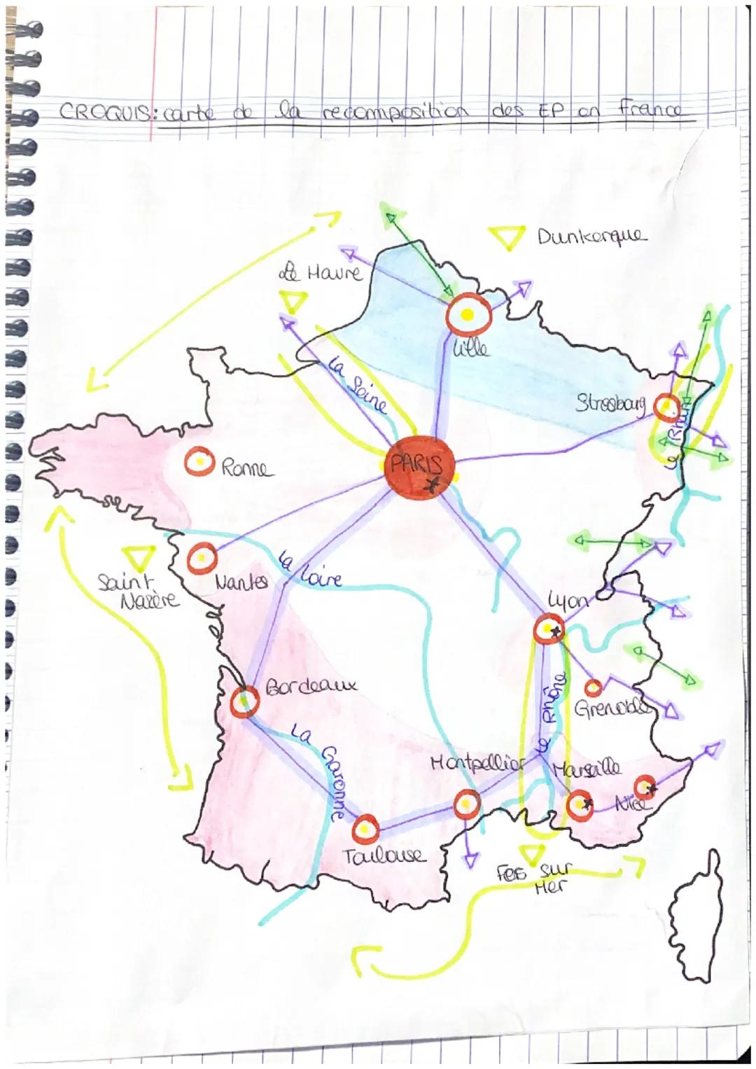 CROQUIS: carte de la recomposition des EP on
Saint
Nazère
Ronne
Nantes
Le Haure
La Seine
Moire
Bordeaux
La
Garonne
PARIS
Toulouse
Wille
Dunk