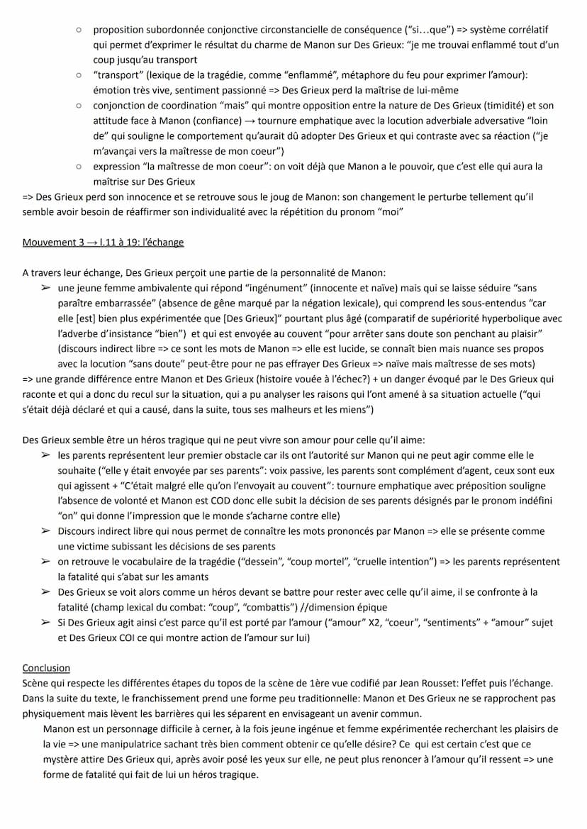 L'abbé Prévost, Manon Lescaut
Première partie, scène de rencontre
Projet de lecture: En quoi cette scène de première vue, topos romanesque p