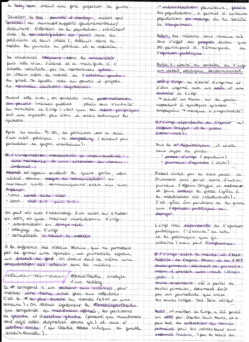 S'informer
I) une diversité des moyens
média= moyen technique permettant
diffusion massive d'un message
y produisent du contenu
Médias tradi