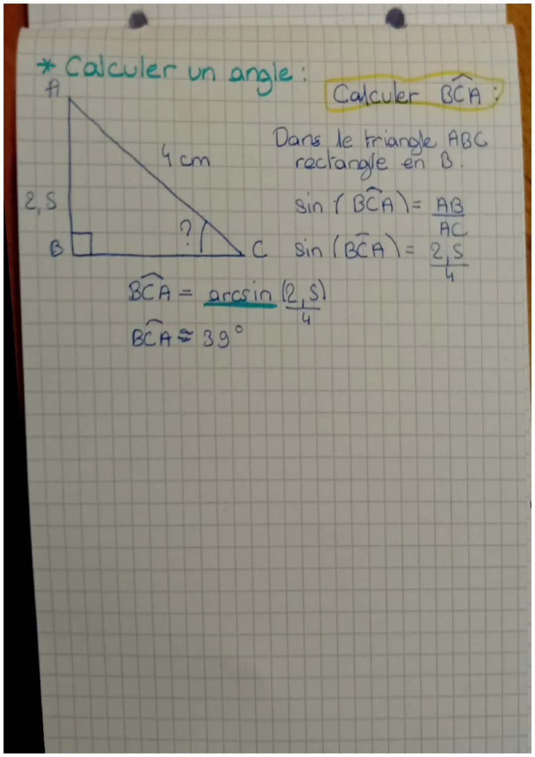 CAH SOH TOA
casse
toi" baka
NATH
côté adjacent
FORNUIES:
* sinus: Sin (angle) = oppose =
Hypotenuse
BI
" ~Trigonomėtrie-
côté apposé
à l'ang