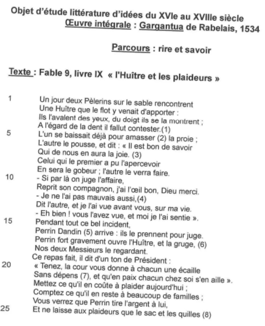L'huitre et les plaideurs
Œuvre intégrale: l'Huitre et les plaideurs, J de la Fontaine, 1678
Phrase d'accroche :
Fontaine auteur classique 1