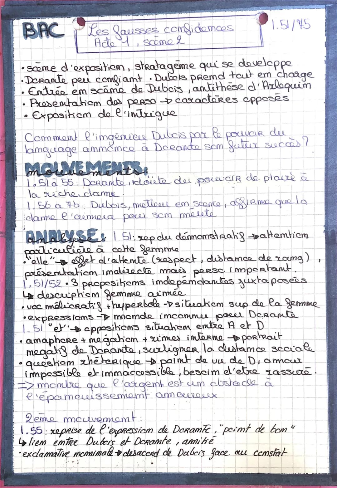 Analyse linéaire Les Fausses Confidences Acte 1 scène 2 - Marivaux