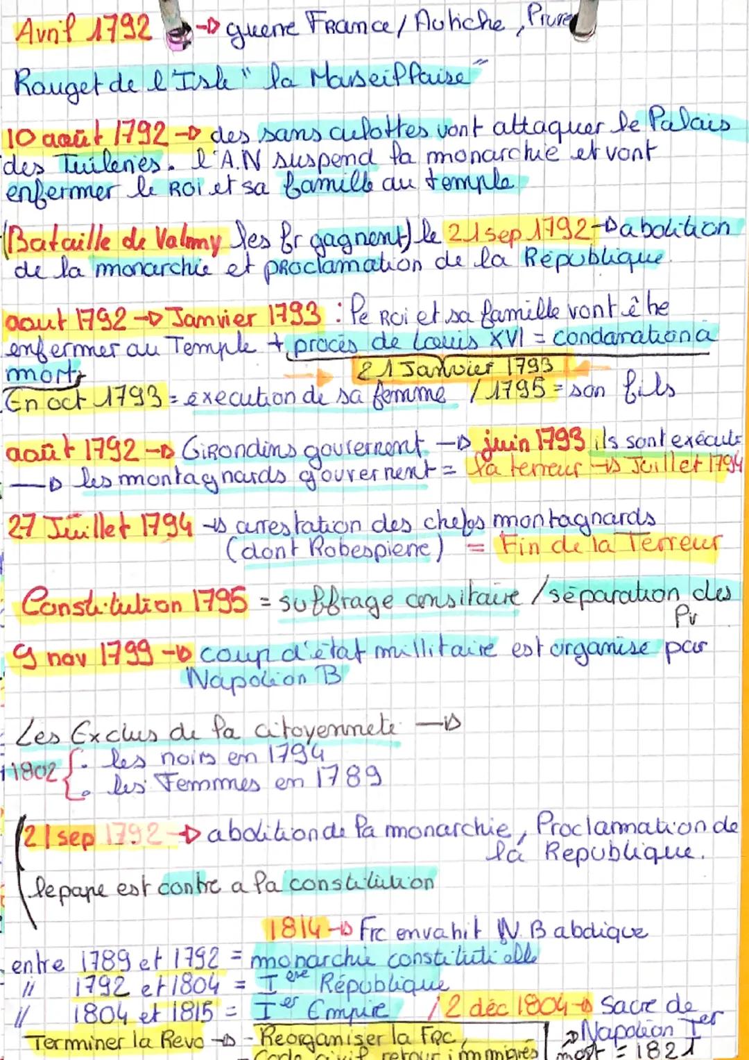 ~ Chist wirele
la Révolution Francaise ~
A.N Constituante $26 aaut 1789 DOHC la boli les.
ordres et les inegalites.
14 Juillet 1790 →→ fête 