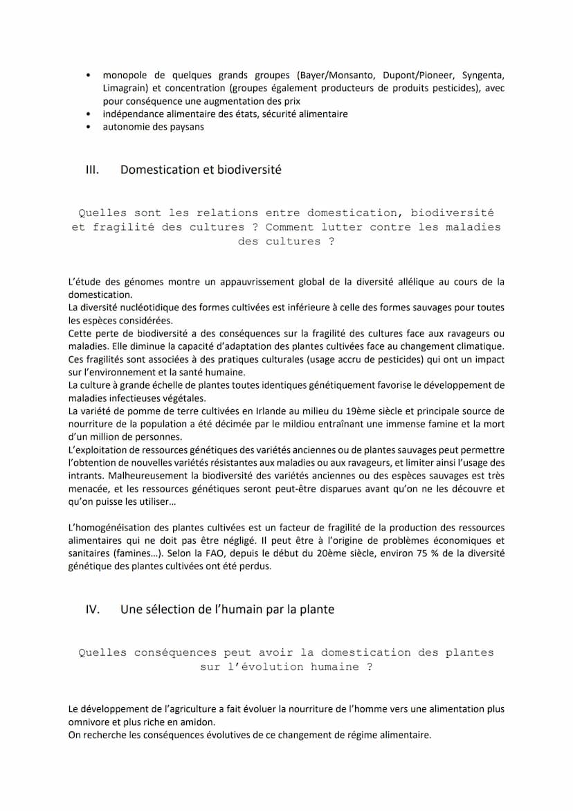 Chapitre 4
I.
LA DOMESTICATION DES
PLANTES
La domestication des plantes
Quelles sont les origines de plantes cultivées ?
Le maïs a été domes
