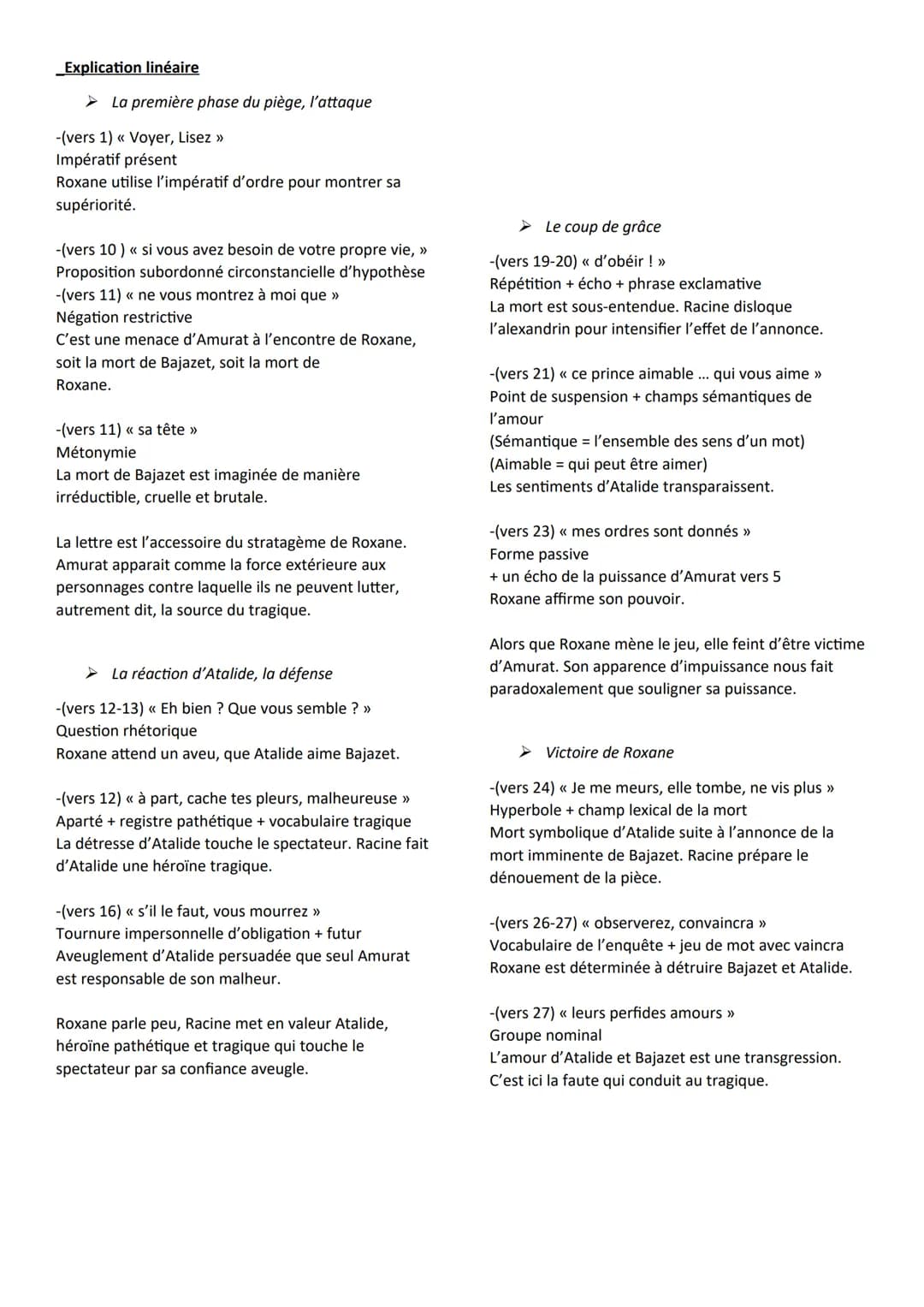 << Bajazet » de Racine
Texte 14: piège et tragédie
Introduction :
Conclusion
Jean Racine né le 22 décembre 1639 à La-Ferton-Milon et meurt l