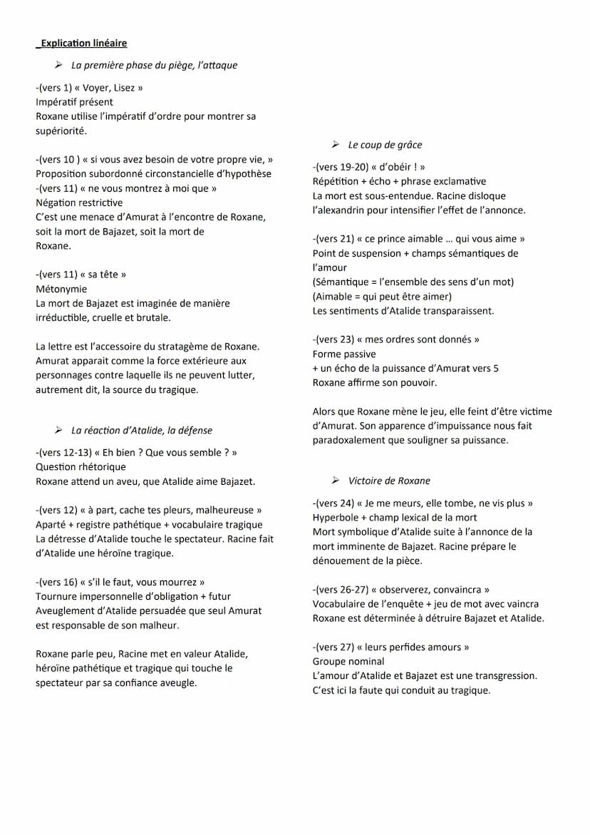 << Bajazet » de Racine
Texte 14: piège et tragédie
Introduction :
Conclusion
Jean Racine né le 22 décembre 1639 à La-Ferton-Milon et meurt l