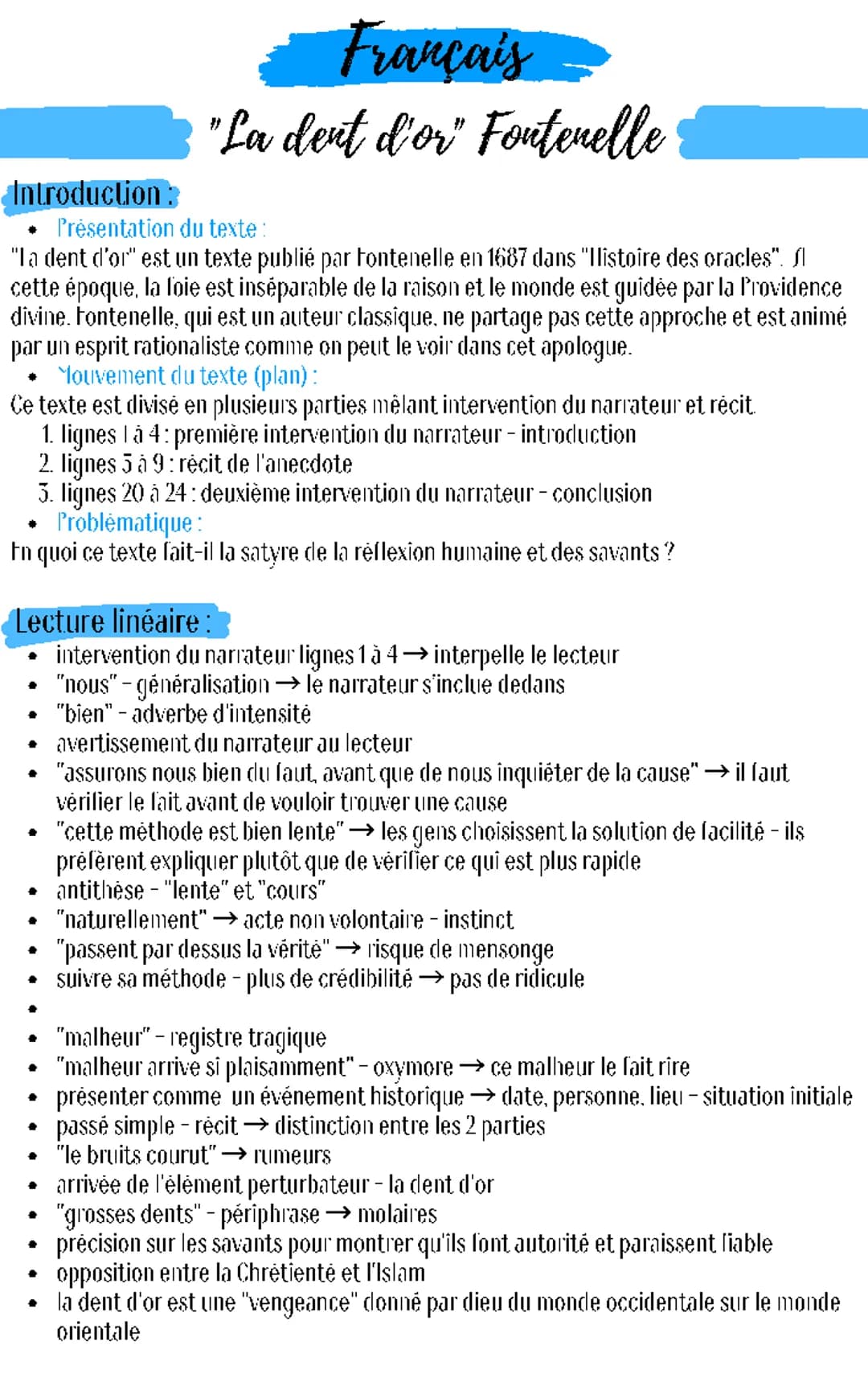 "La dent d'or" de Fontenelle 