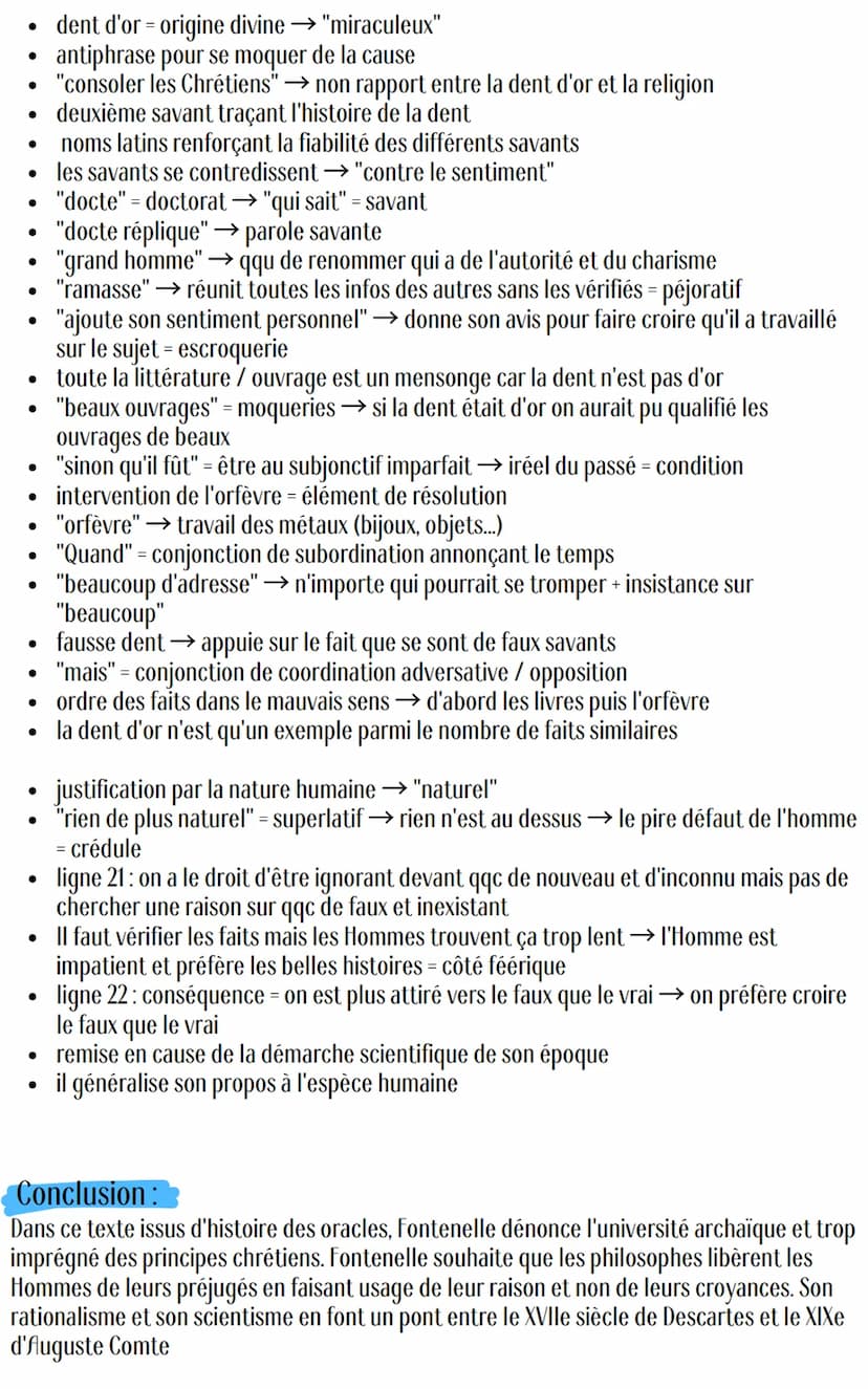Introduction:
Présentation du texte :
"La dent d'or" est un texte publié par Fontenelle en 1687 dans "Histoire des oracles". A
cette époque,
