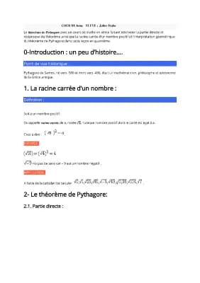 Know Cour de math corigé 4eme Theoreme de Pythagore thumbnail