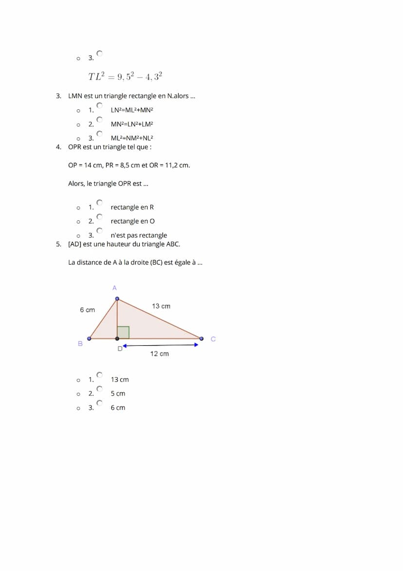 Le théorème de Pythagore avec un cours de maths en 4ème faisant intervenir la partie directe et
réciproque du théorème ainsi que la racine c