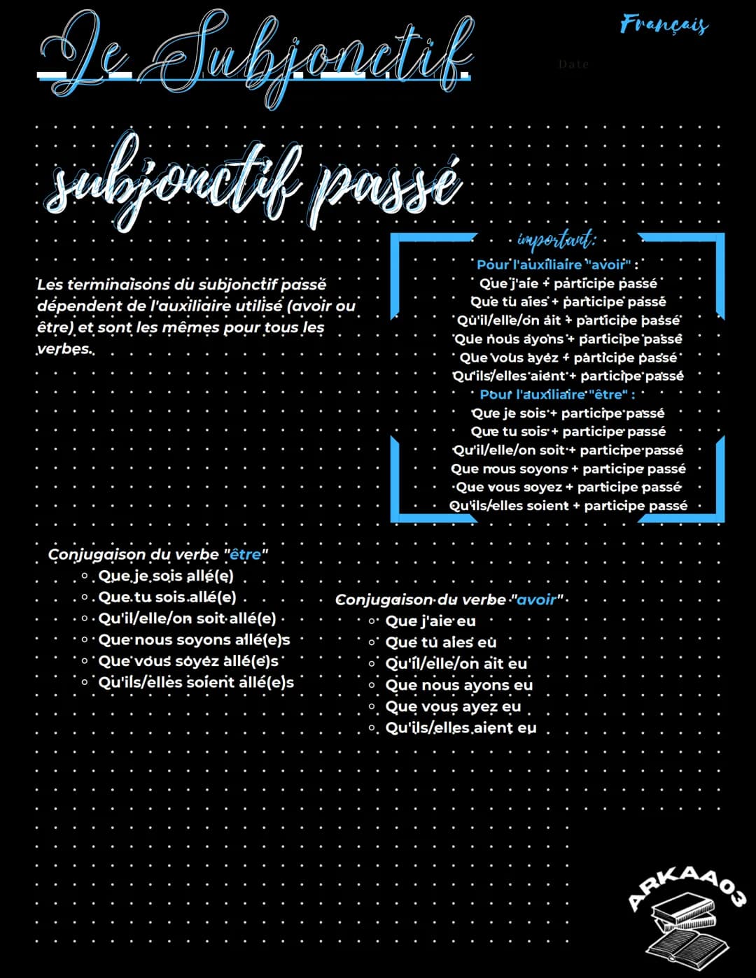 De Subjonctif
subjonctif présent
Conjugaison du verbe "être"
Que je sois
o Que tu sois
Qu'il/elle/on soit
Que nous soyons
o Que vous soyez
Q