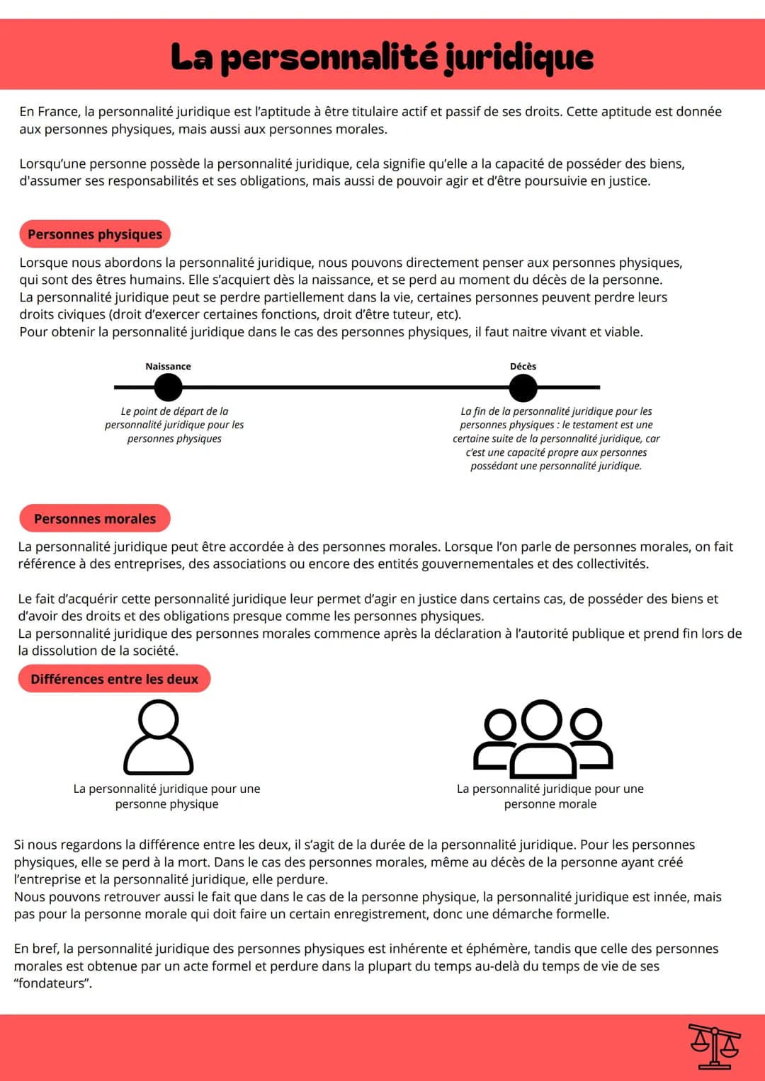La personnalité juridique
En France, la personnalité juridique est l'aptitude à être titulaire actif et passif de ses droits. Cette aptitude