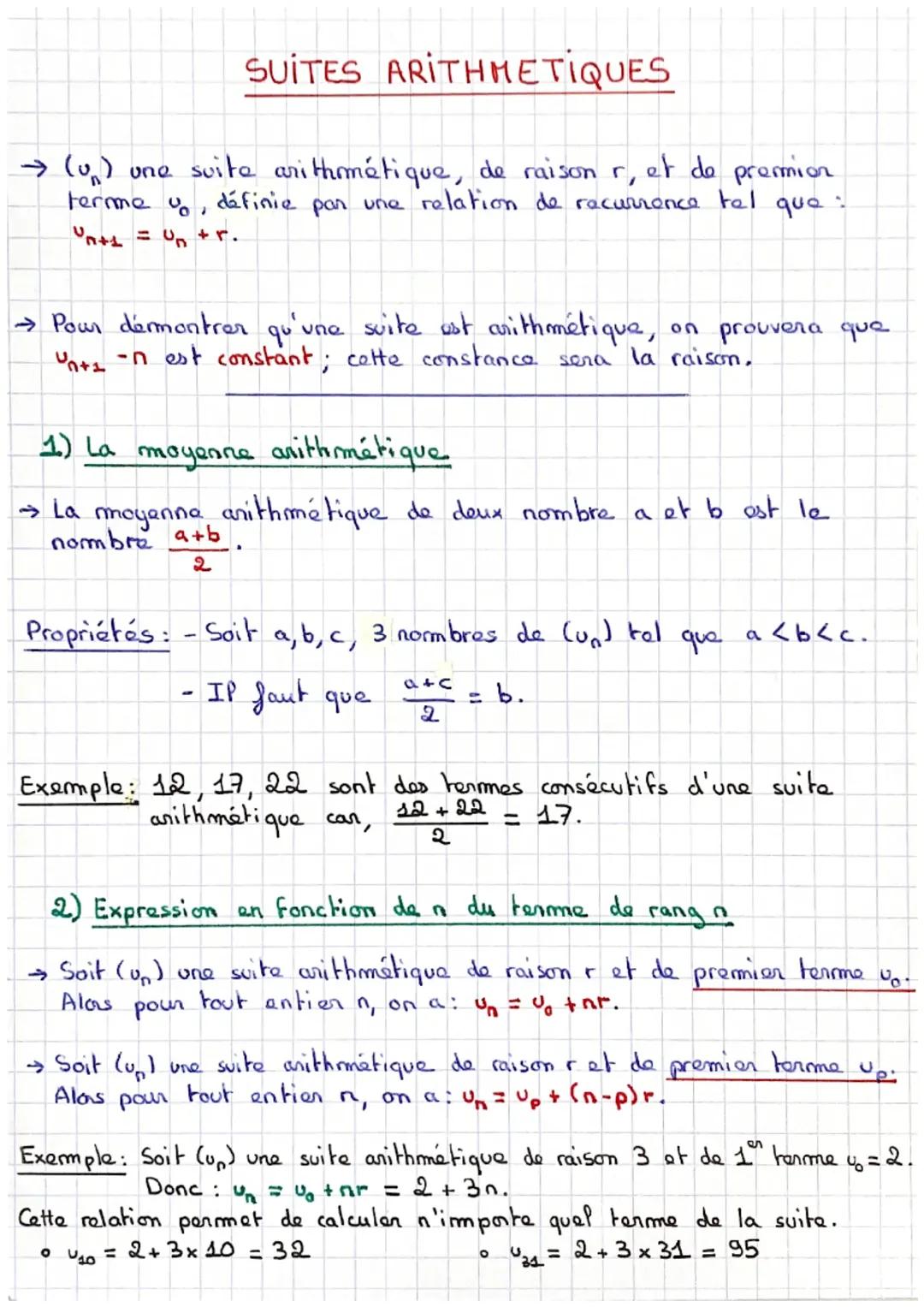 Suites arithmétiques