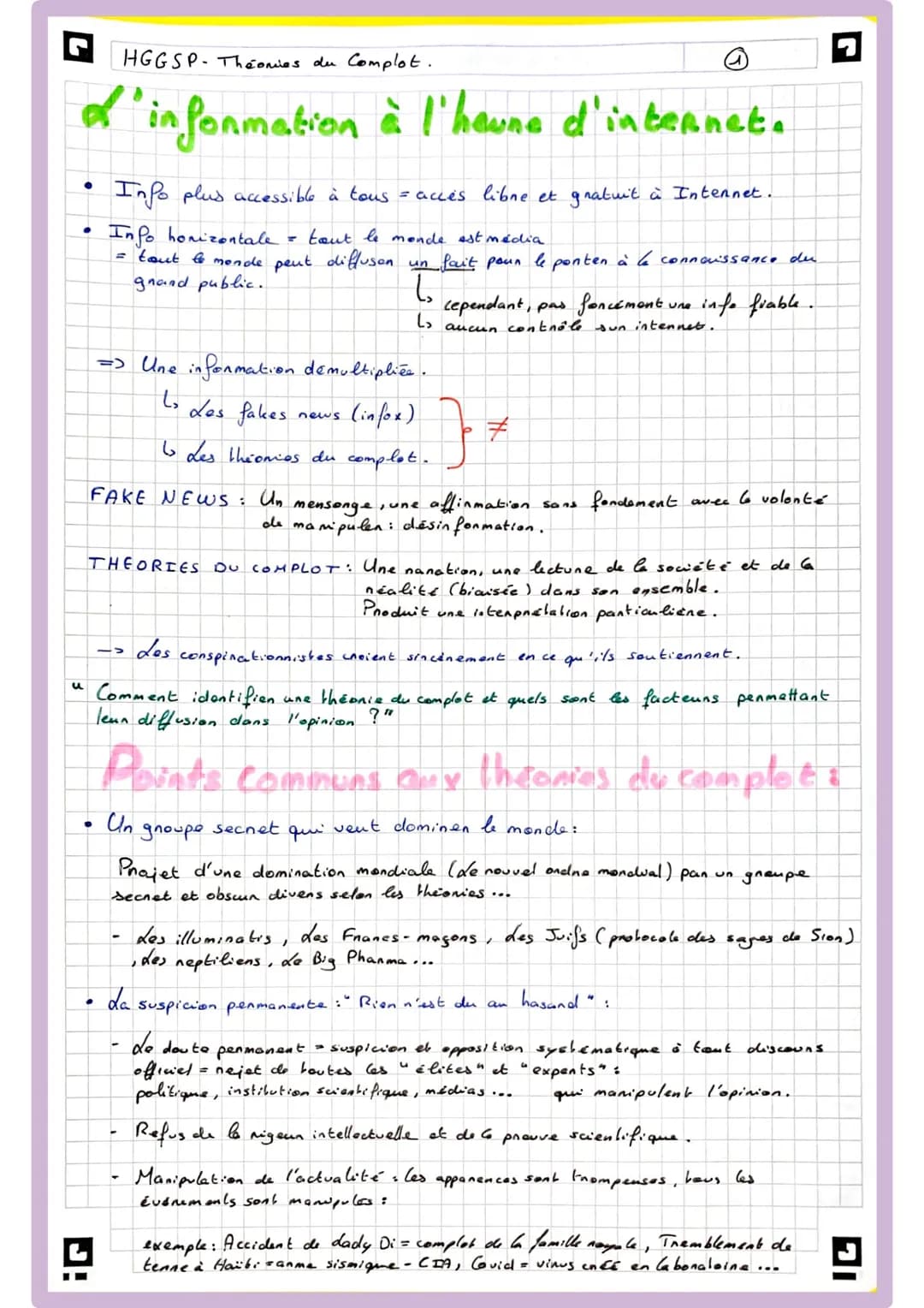 HGGSP- Theonies du Complot.
d'information à l'heure d'internet.
·
u
Info plus accessible à tous = accès libre et gratuit à Internet.
Info ho