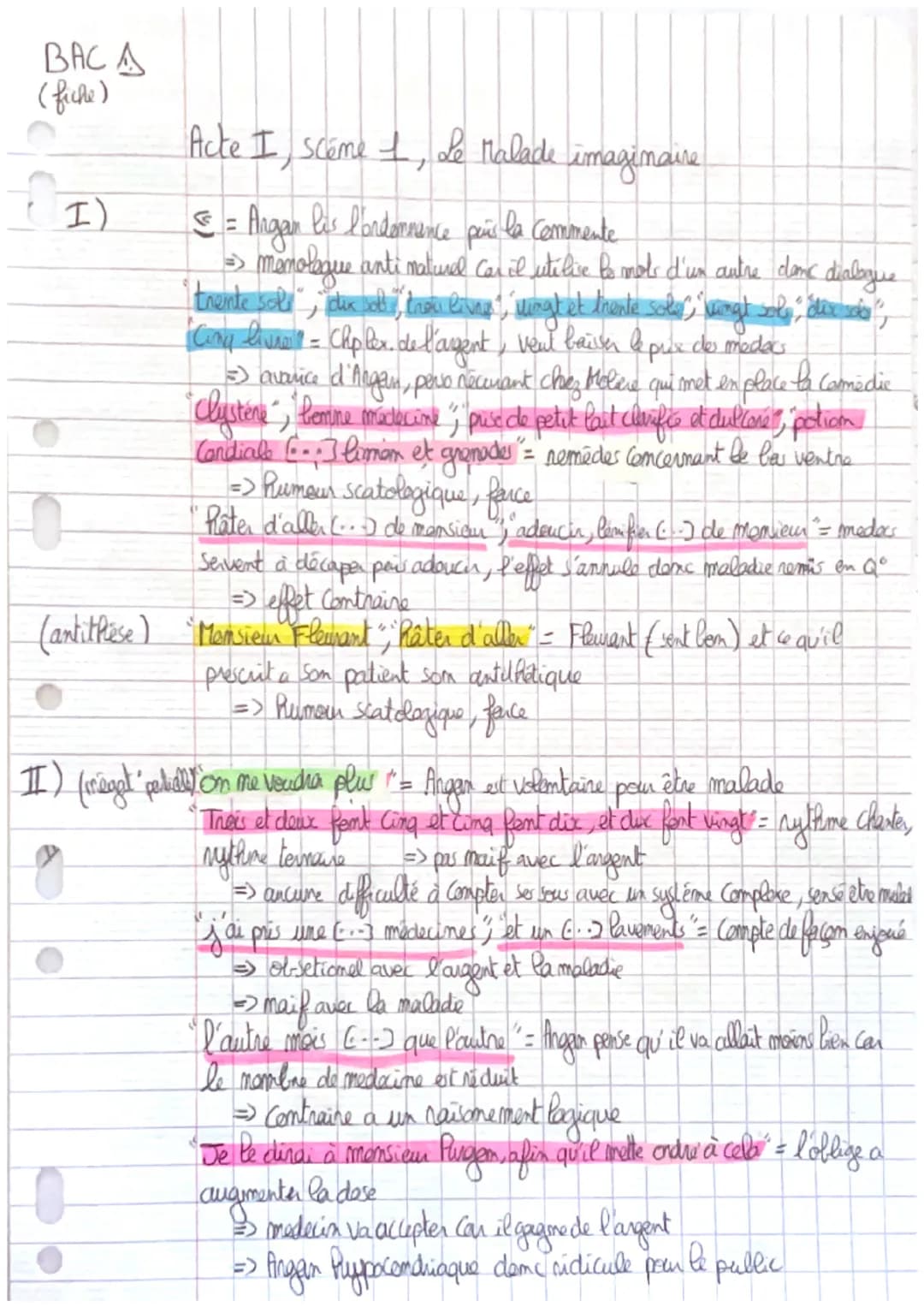 Acte I, Scene 1, Le Malade imaginaire
Angan Plus, le clystère de monsieur, réitéré le soir, comme dessus, trente sols » Monsieur
Fleurant, d