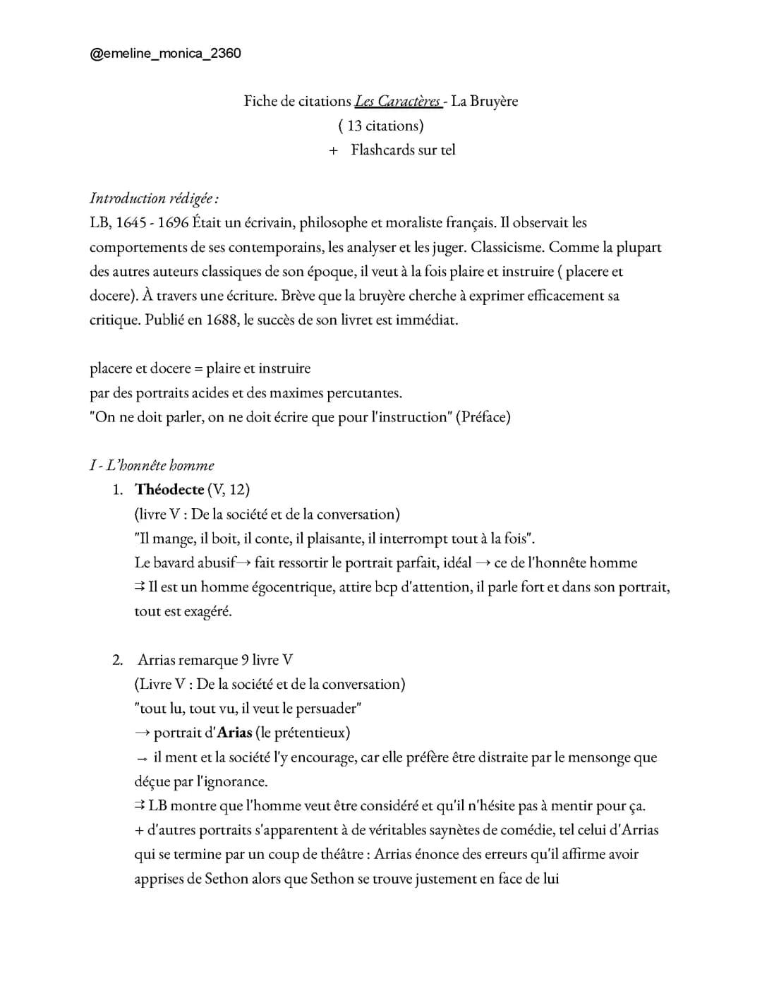 Citations Les Caractères La Bruyère