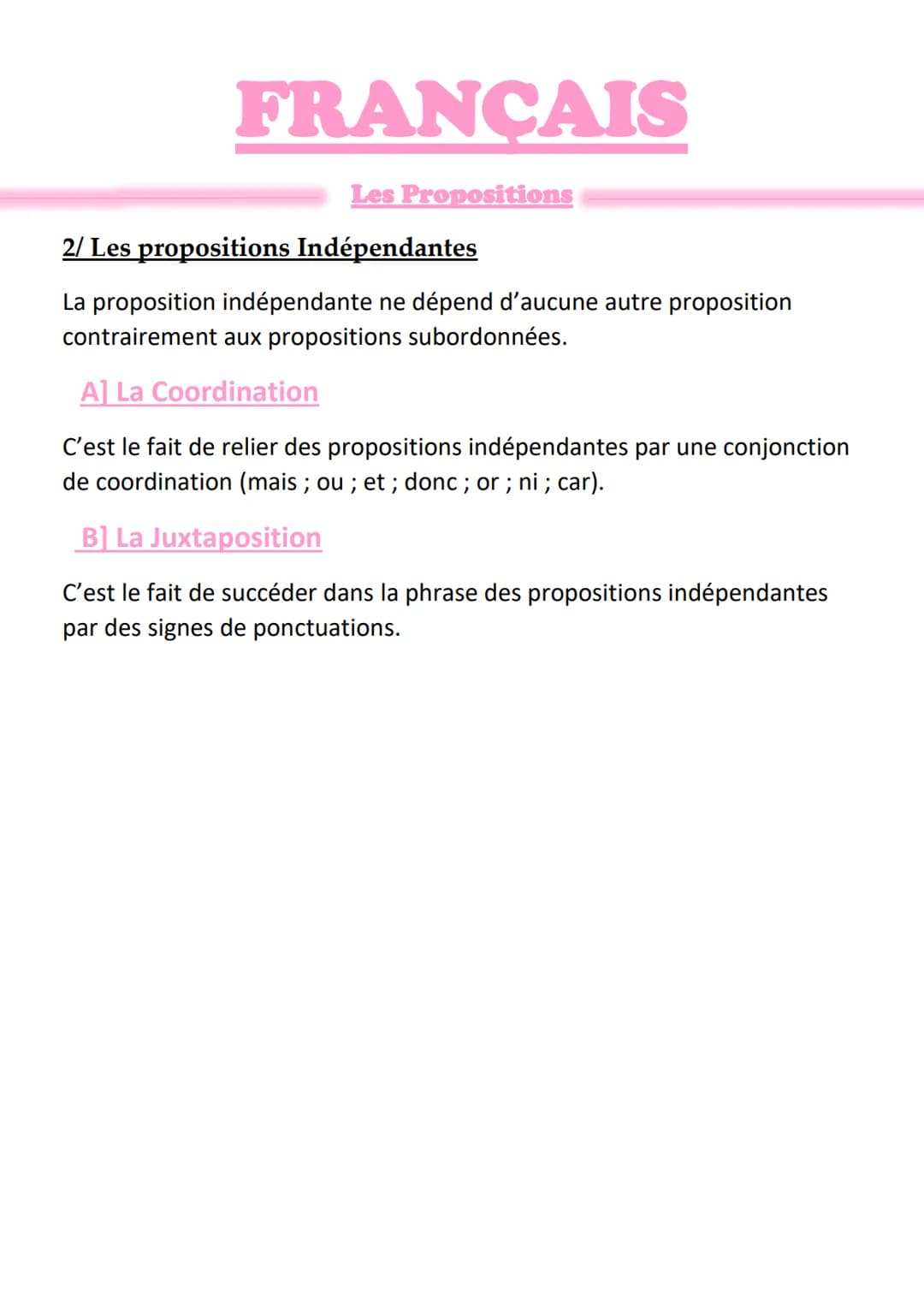 FRANÇAIS
1/ Les propositions Subordonnées
Relative
Subordonnée
relative
- Introduite par un
pronom relatif.
Peut être
supprimée
- Complète u