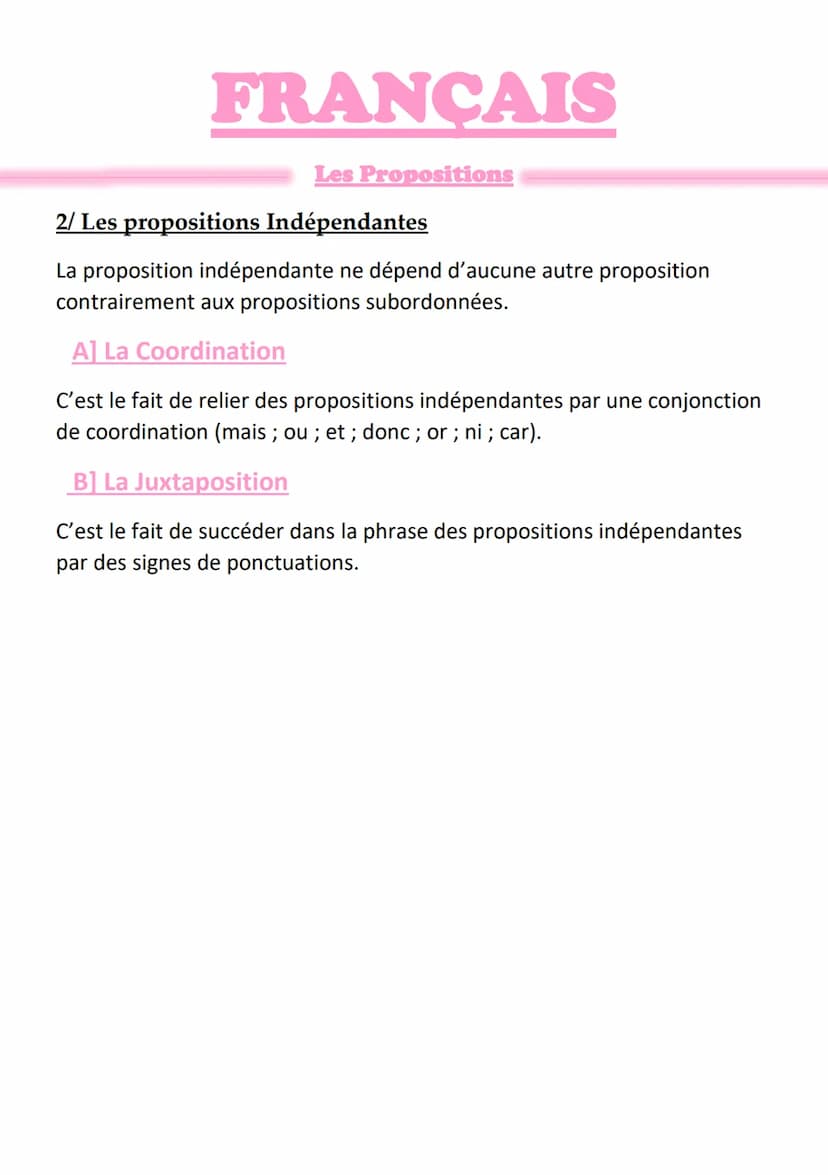 FRANÇAIS
1/ Les propositions Subordonnées
Relative
Subordonnée
relative
- Introduite par un
pronom relatif.
Peut être
supprimée
- Complète u