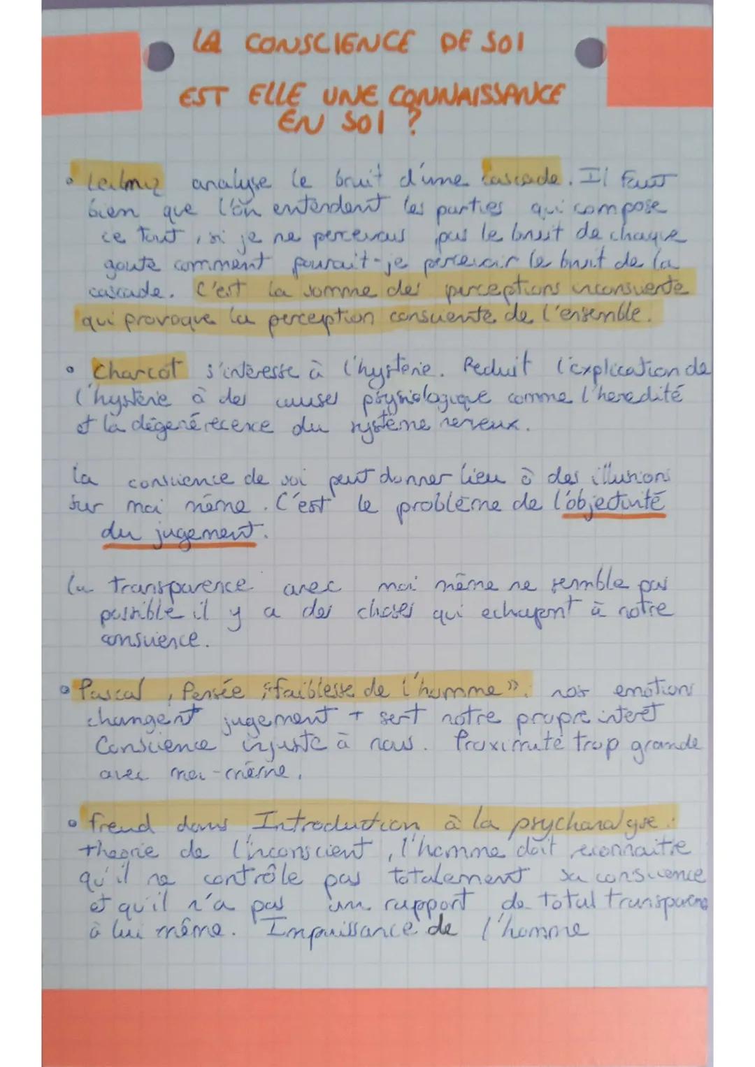 # LA CONSCIENCE DE SOI EST

ELLE UNE CONNAISSANCE
EN SOI?

La conscience psychologique: se rendre compte de
soi et, par suite, de ce qui se 