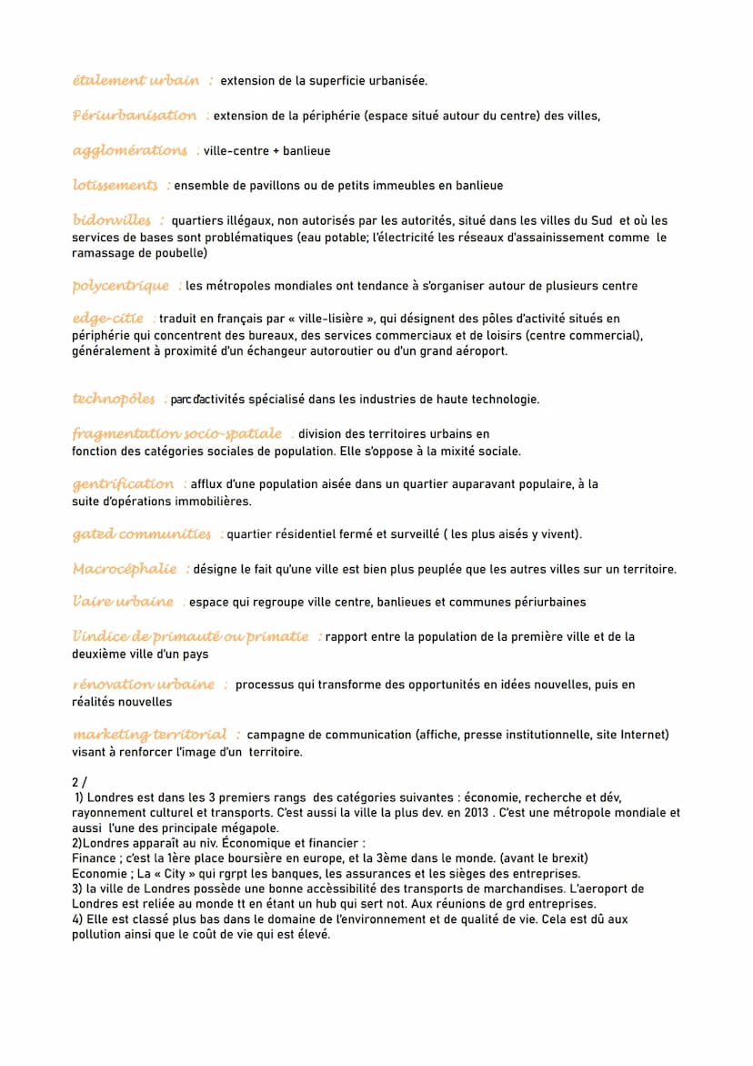 Thème 1 La métropolisation, un processus mondial différencié
3 chapitres
métropolisation processus croissant de concentration des activités 