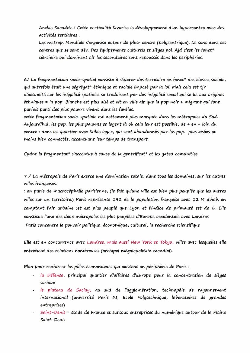 Thème 1 La métropolisation, un processus mondial différencié
3 chapitres
métropolisation processus croissant de concentration des activités 