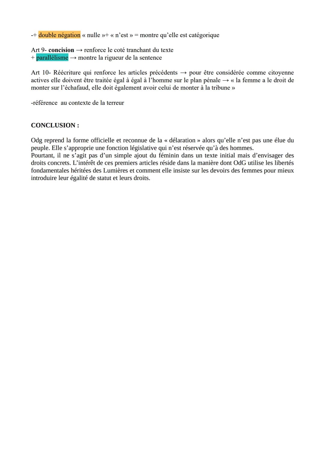 1
1GT, Olympe de Gouges
Extrait 2
II
Le but de toute association politique est la conservation des droits naturels et imprescriptibles de
la
