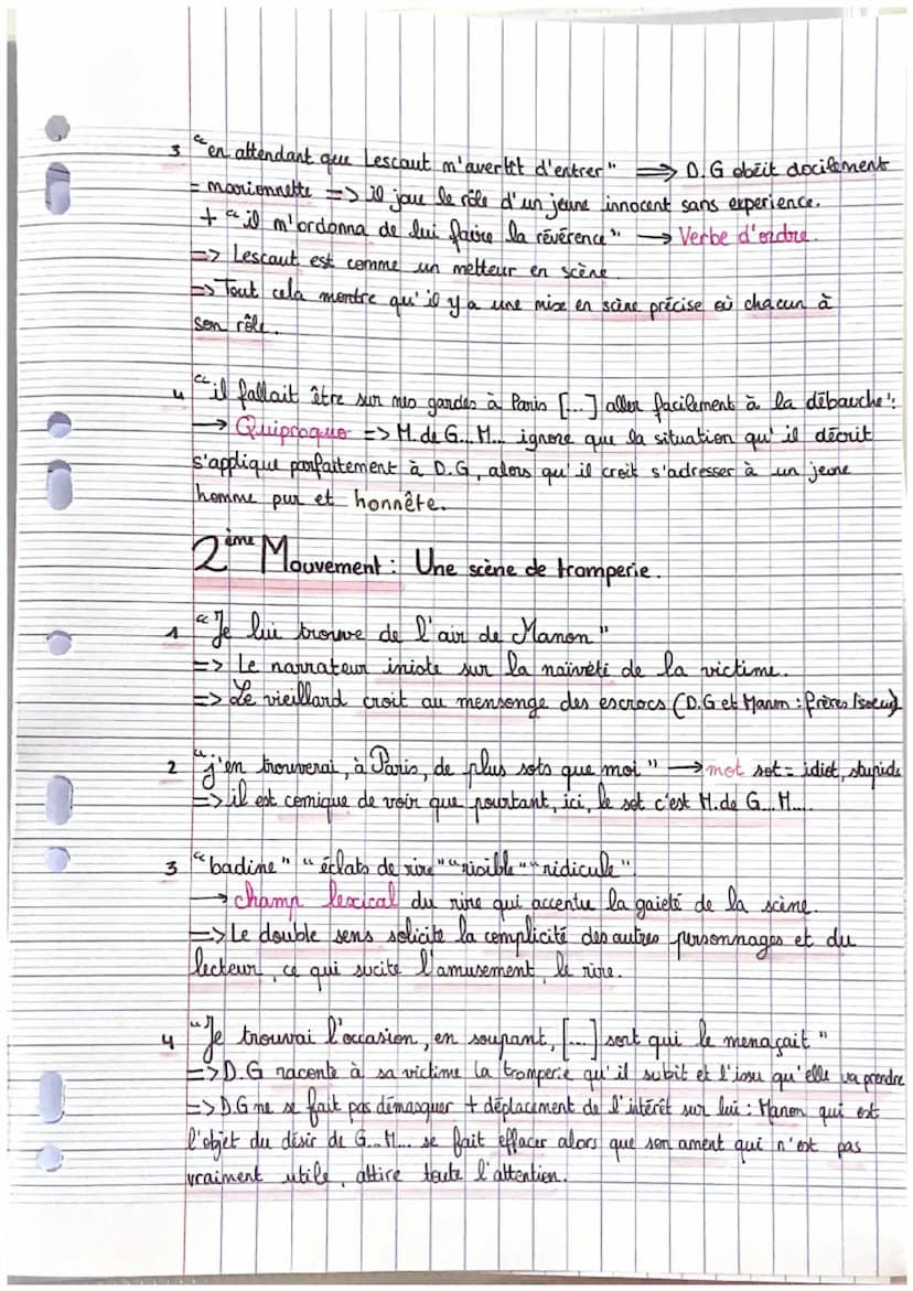 0
Manon Lescaut : La scène de tromperie.
Objet d'étude : Le roman et le récit du Moyen-Âge au XXIe siècle
Parcours: Personnages en marges, p