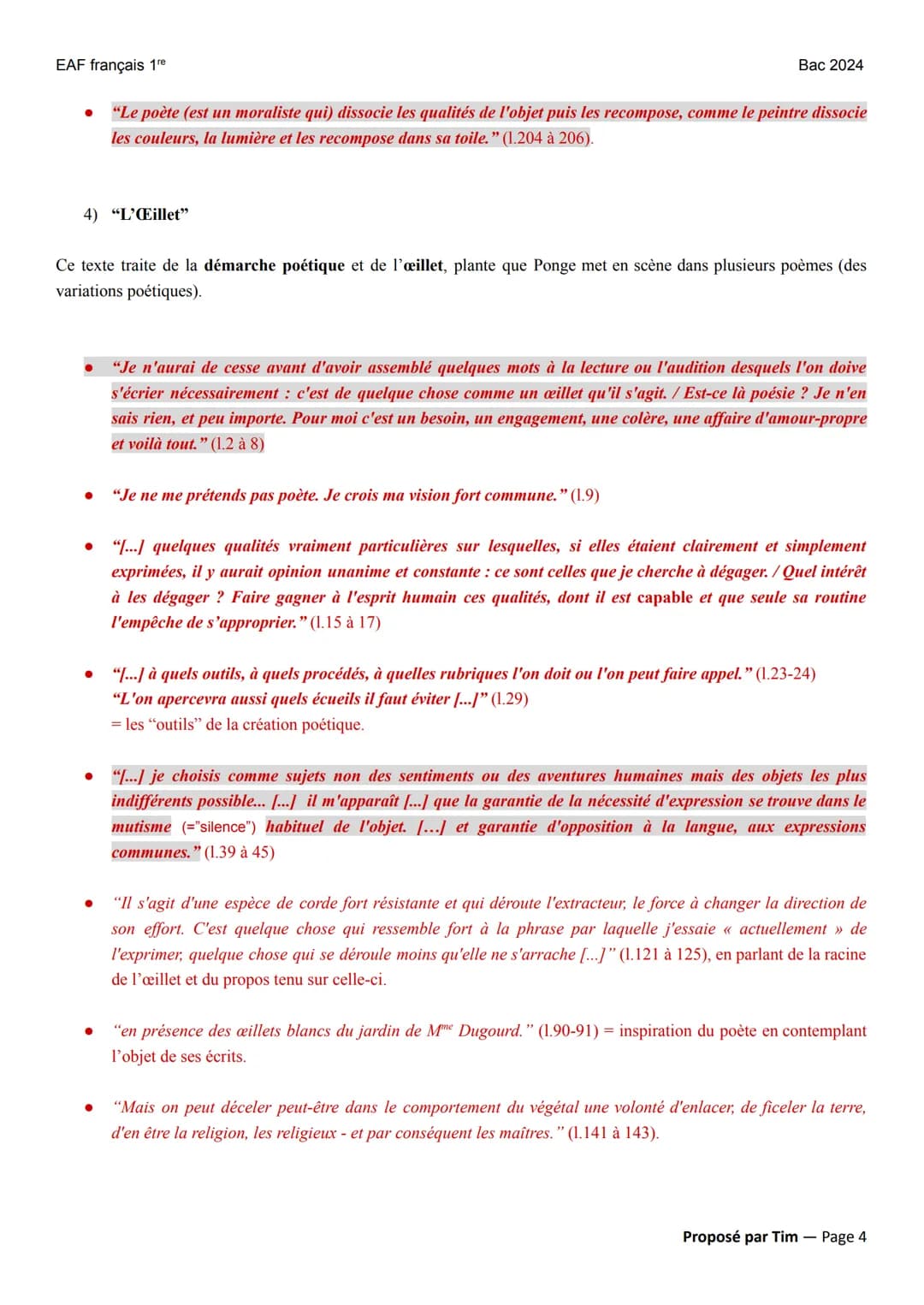 EAF français 1re
POÉSIE XIX au XXIⓇ
La Rage de l'expression (LRE) (1952) de Francis Ponge éditions Folio+ Lycée (2023)
Parcours : << dans l'