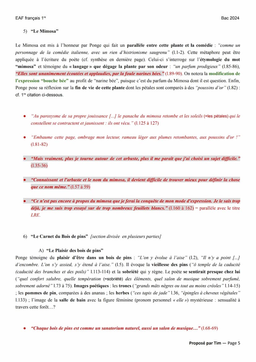 EAF français 1re
POÉSIE XIX au XXIⓇ
La Rage de l'expression (LRE) (1952) de Francis Ponge éditions Folio+ Lycée (2023)
Parcours : << dans l'