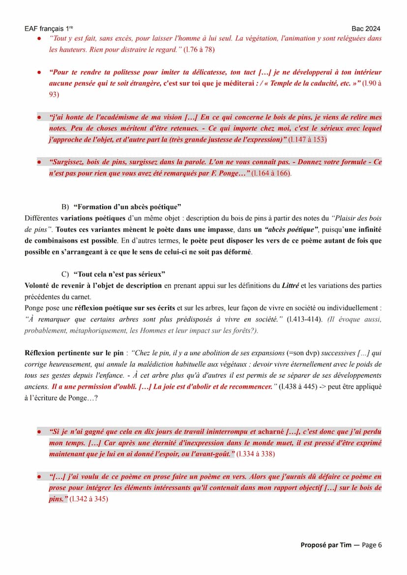 EAF français 1re
POÉSIE XIX au XXIⓇ
La Rage de l'expression (LRE) (1952) de Francis Ponge éditions Folio+ Lycée (2023)
Parcours : << dans l'