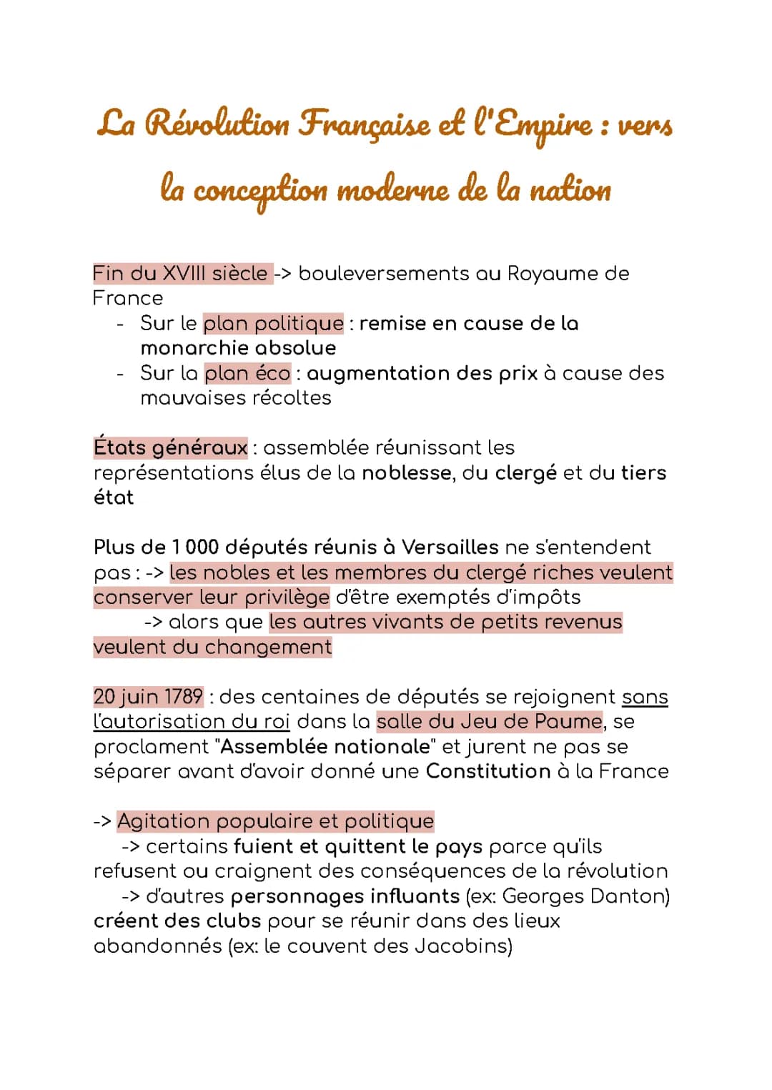La Révolution français et l'Empire